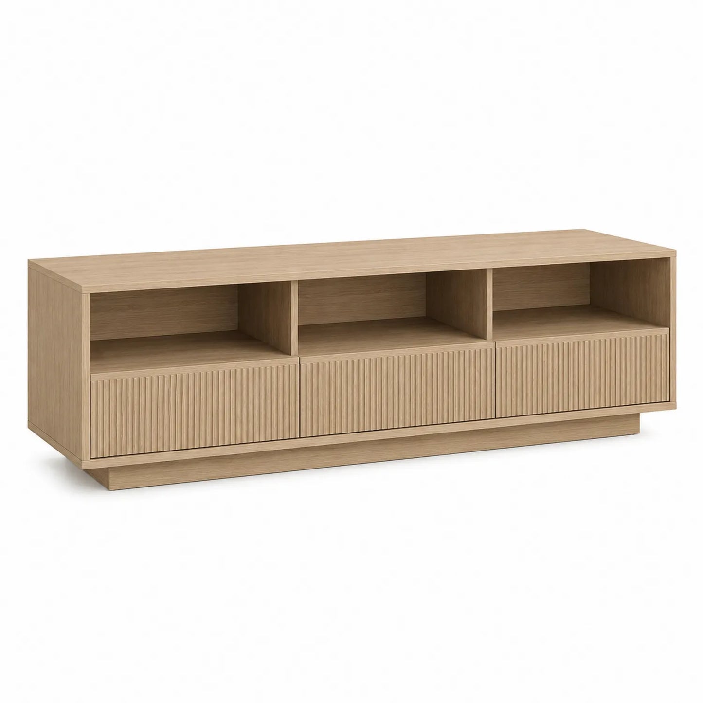 Meuble TV en bois chêne clair 180x40x50 cm