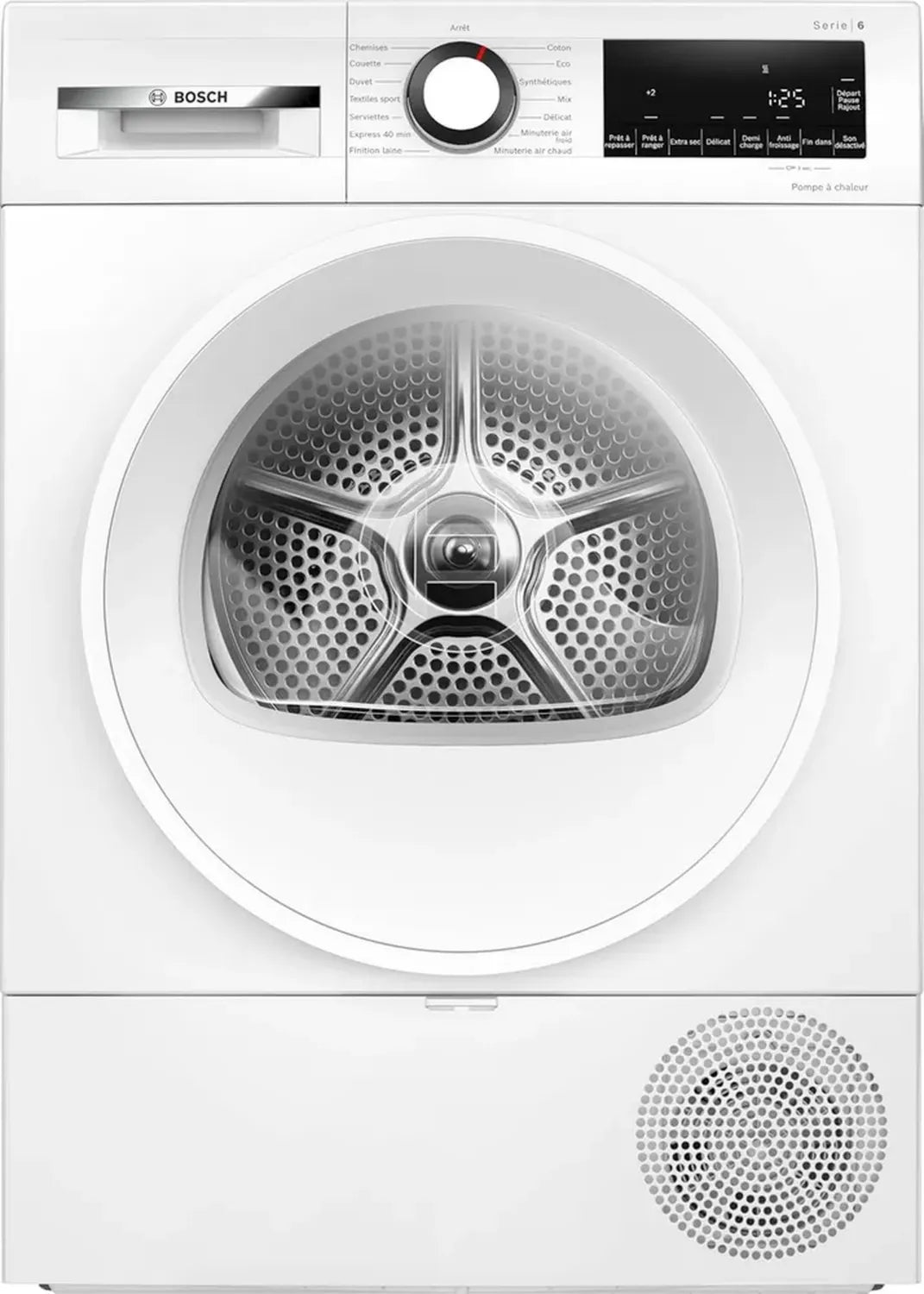 Sèche-linge Bosch Série 6, 9 kg, Pompe à chaleur, Blanc