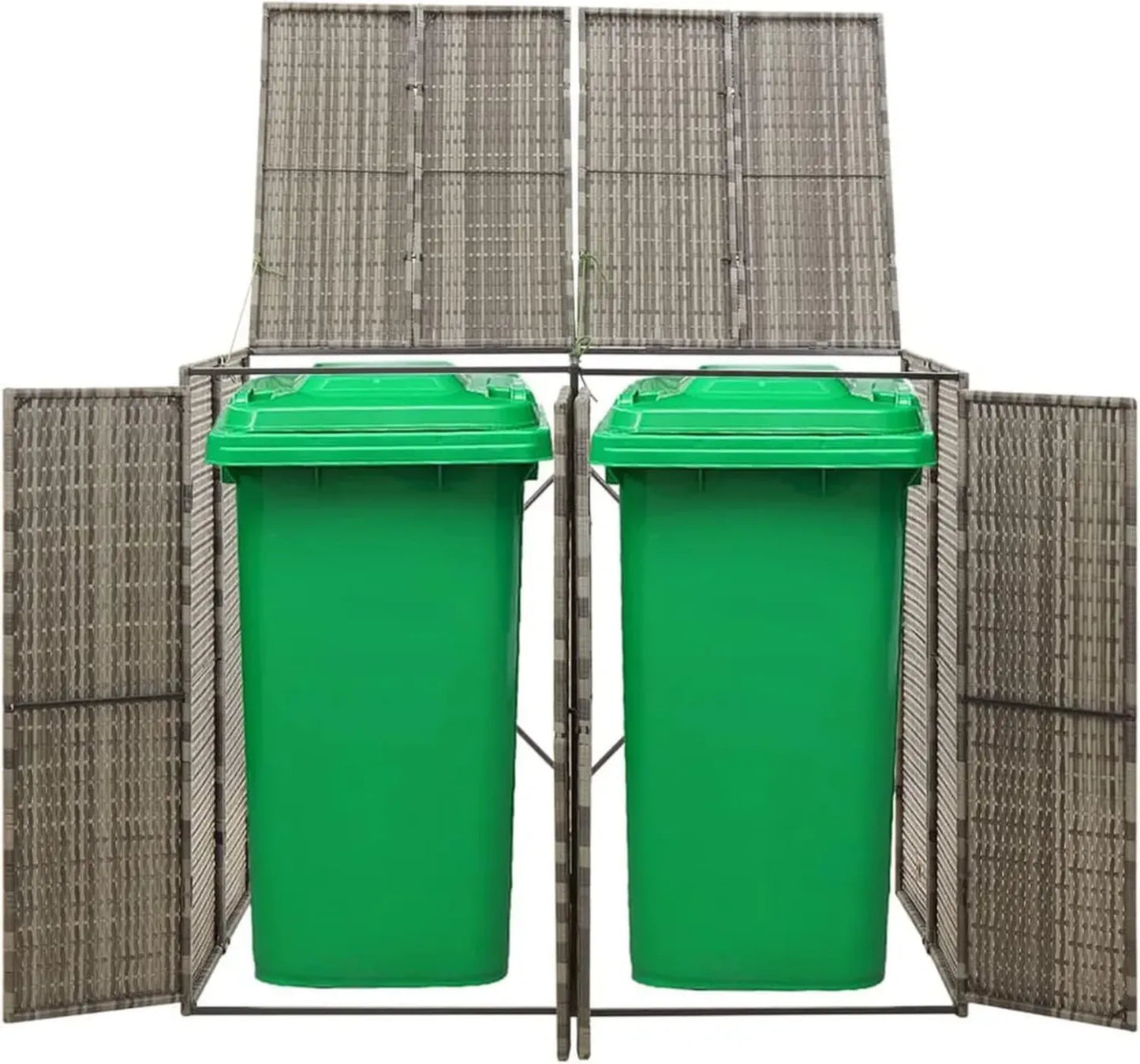 Cabane en Résine pour Poubelle de Jardin 140x80x117 cm, Gris