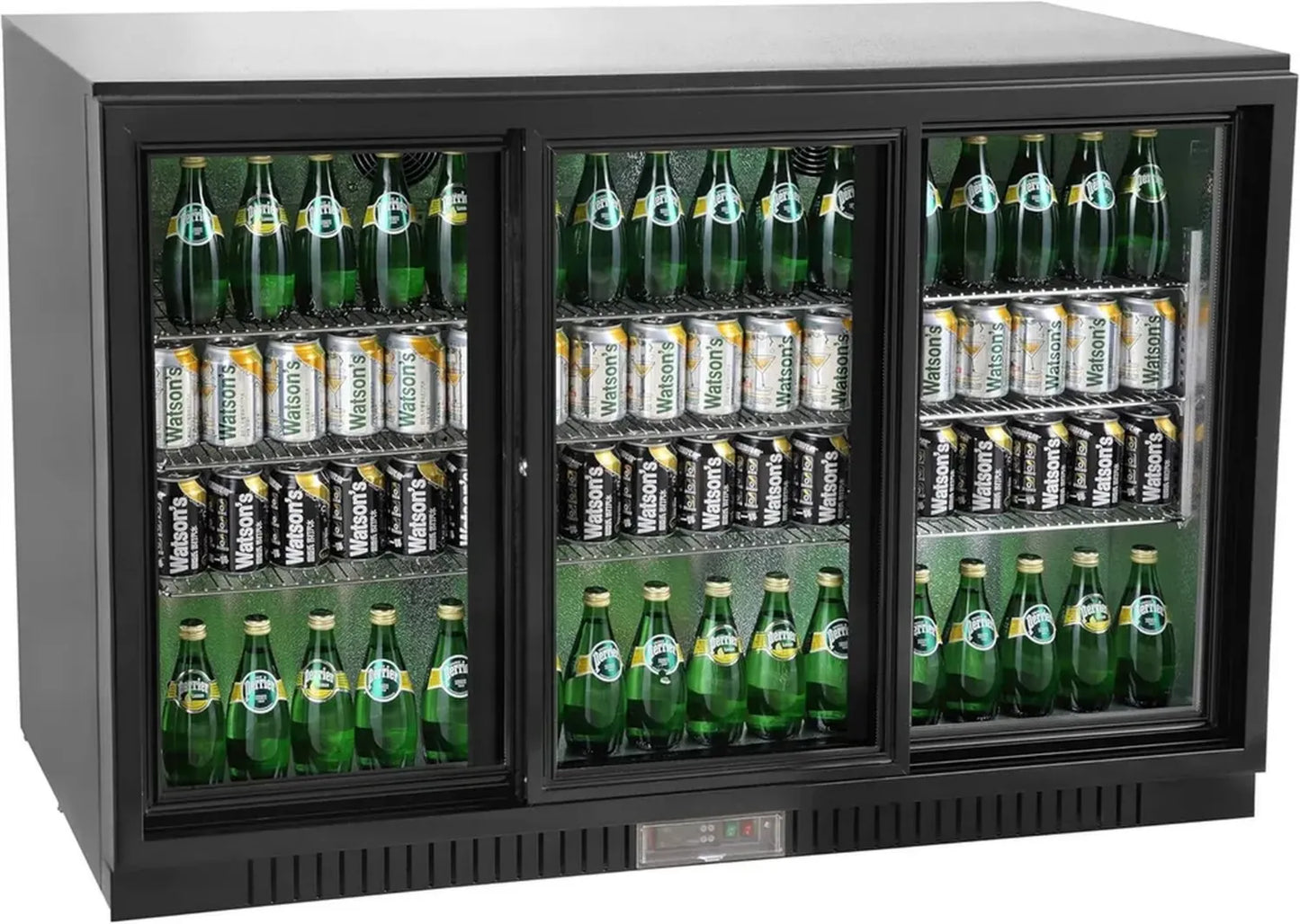 Vitrine Réfrigérée Arrière-Bar 308L, Métal Noir avec Serrure, 160W