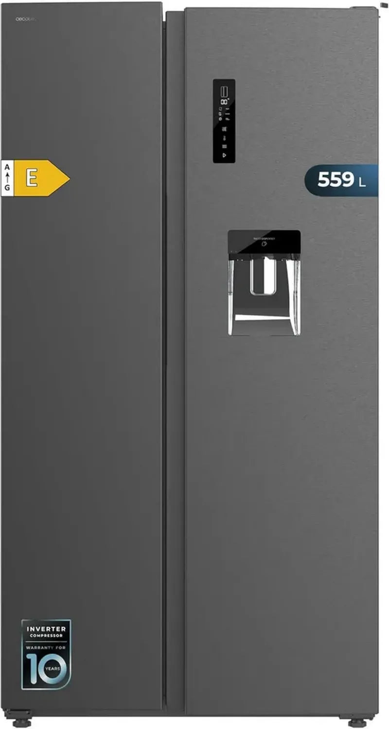 Réfrigérateur Américain Cecotec Bolero 559L, 177x90 cm, Classe E, Système Multi Air Flow, Total No Frost, Moteur Inverter Plus
