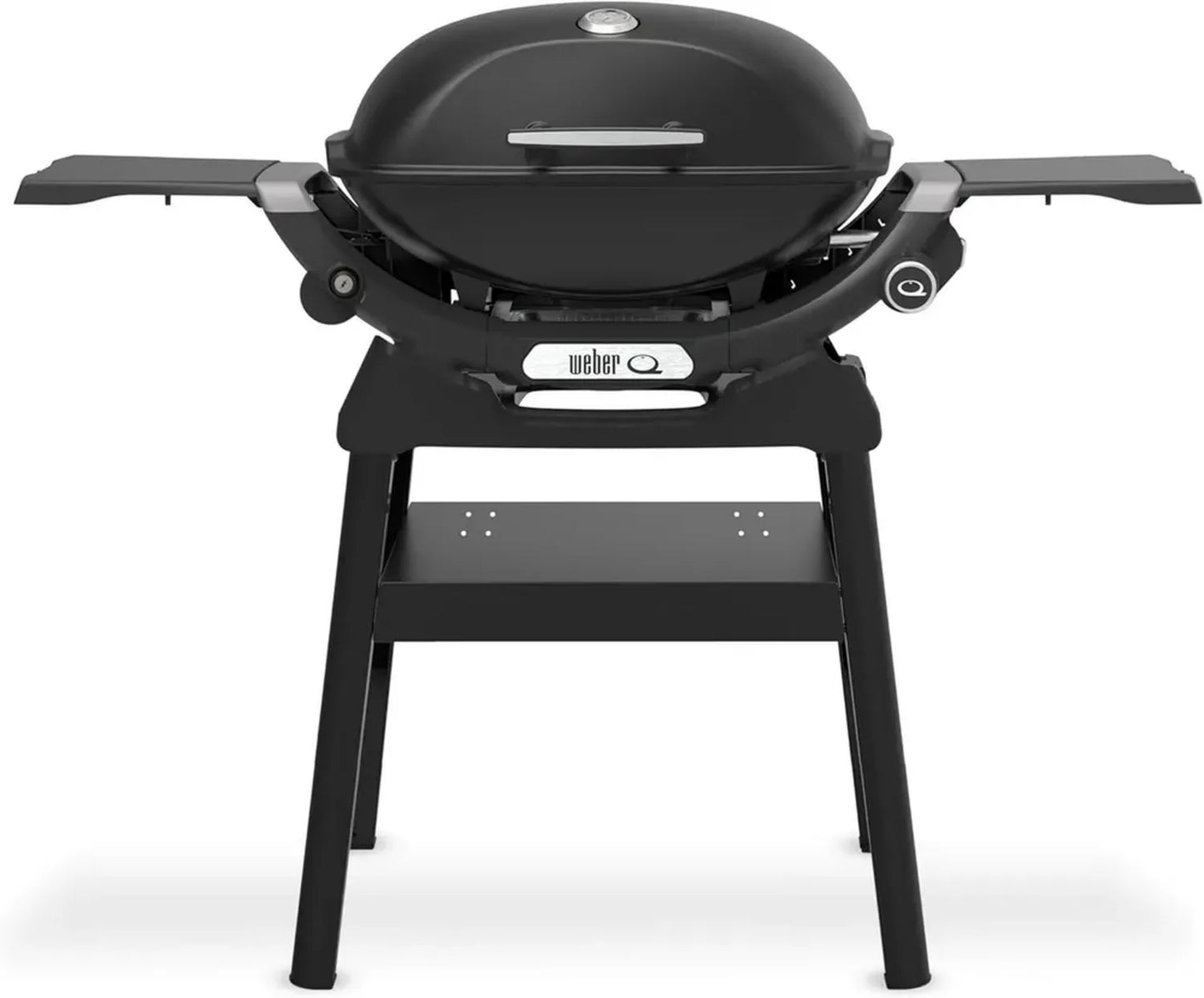 Barbecue à gaz Weber Q 2200N avec tablettes et support, idéal pour terrasses