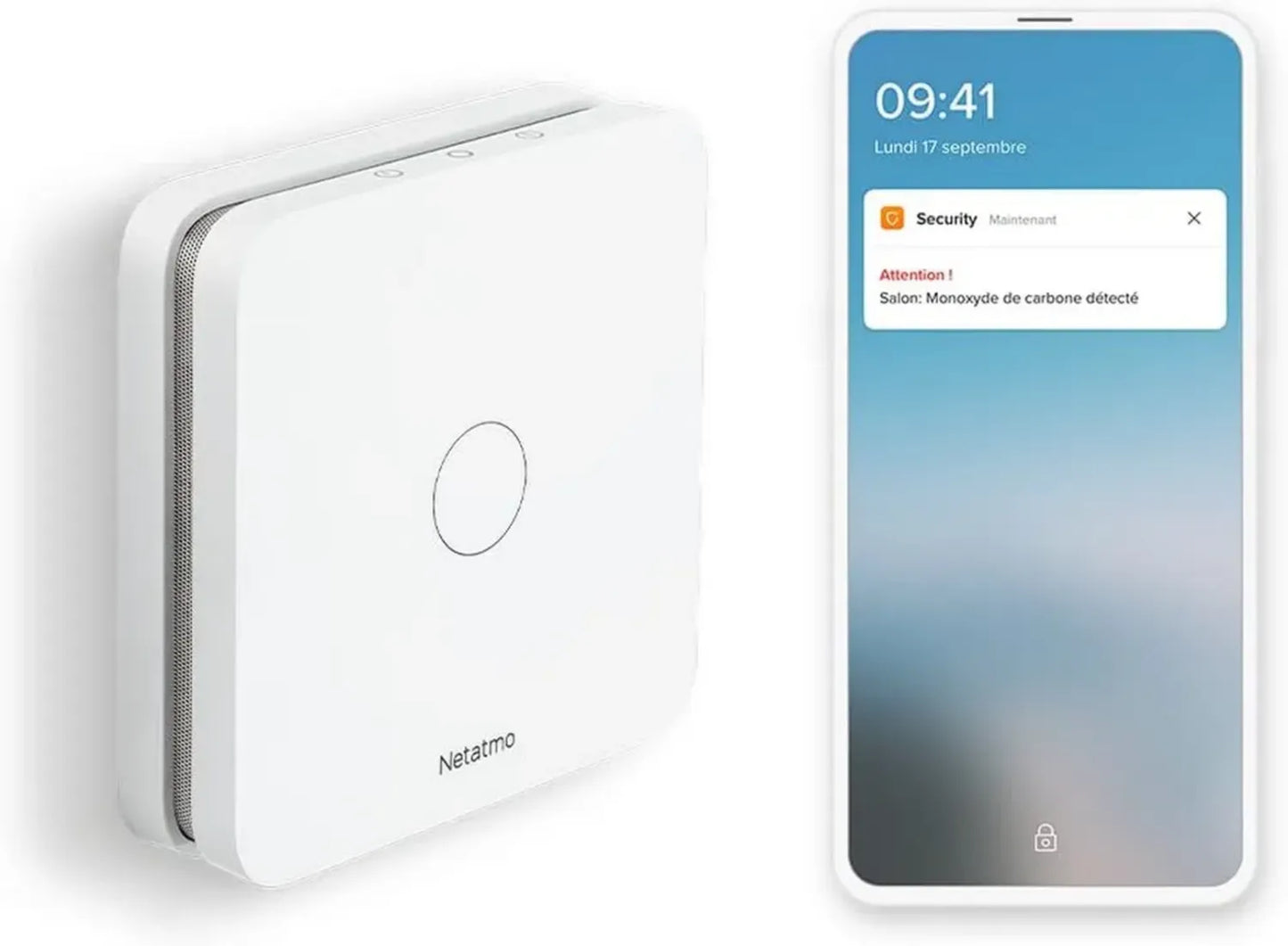 Détecteur Intelligente Netatmo de Monoxyde de Carbone avec Wi-Fi et Longue Durée de Batterie
