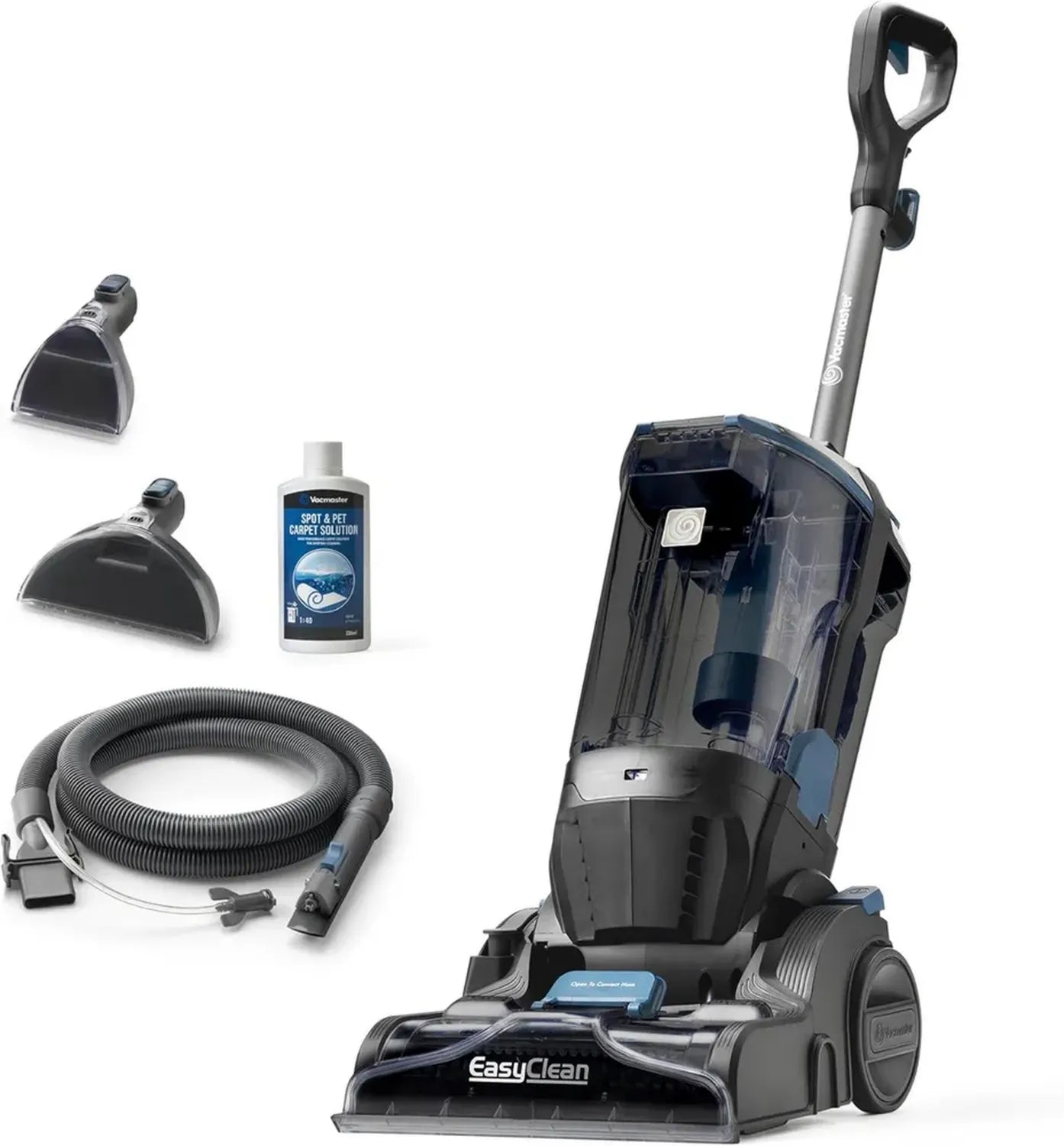 Vacmaster Aspirateur Balai Nettoyeur pour Tapis, Moquettes et Escaliers - Élimine Saleté et Taches Tenaces, Bleu