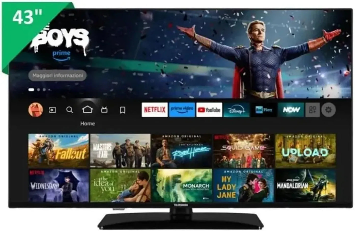Téléviseur Intelligent 40' TELEFUNKEN avec DVB-T2 et HEVC/H.265, Technologie LED