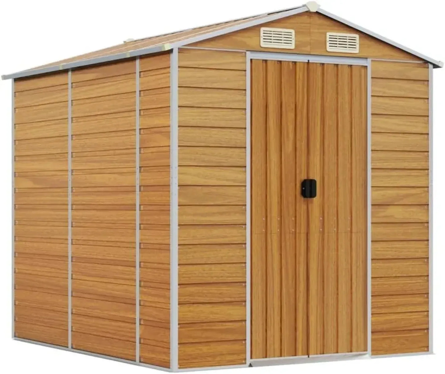 Cabane de Jardin en Acier Galvanisé Marron 191x215x198 cm
