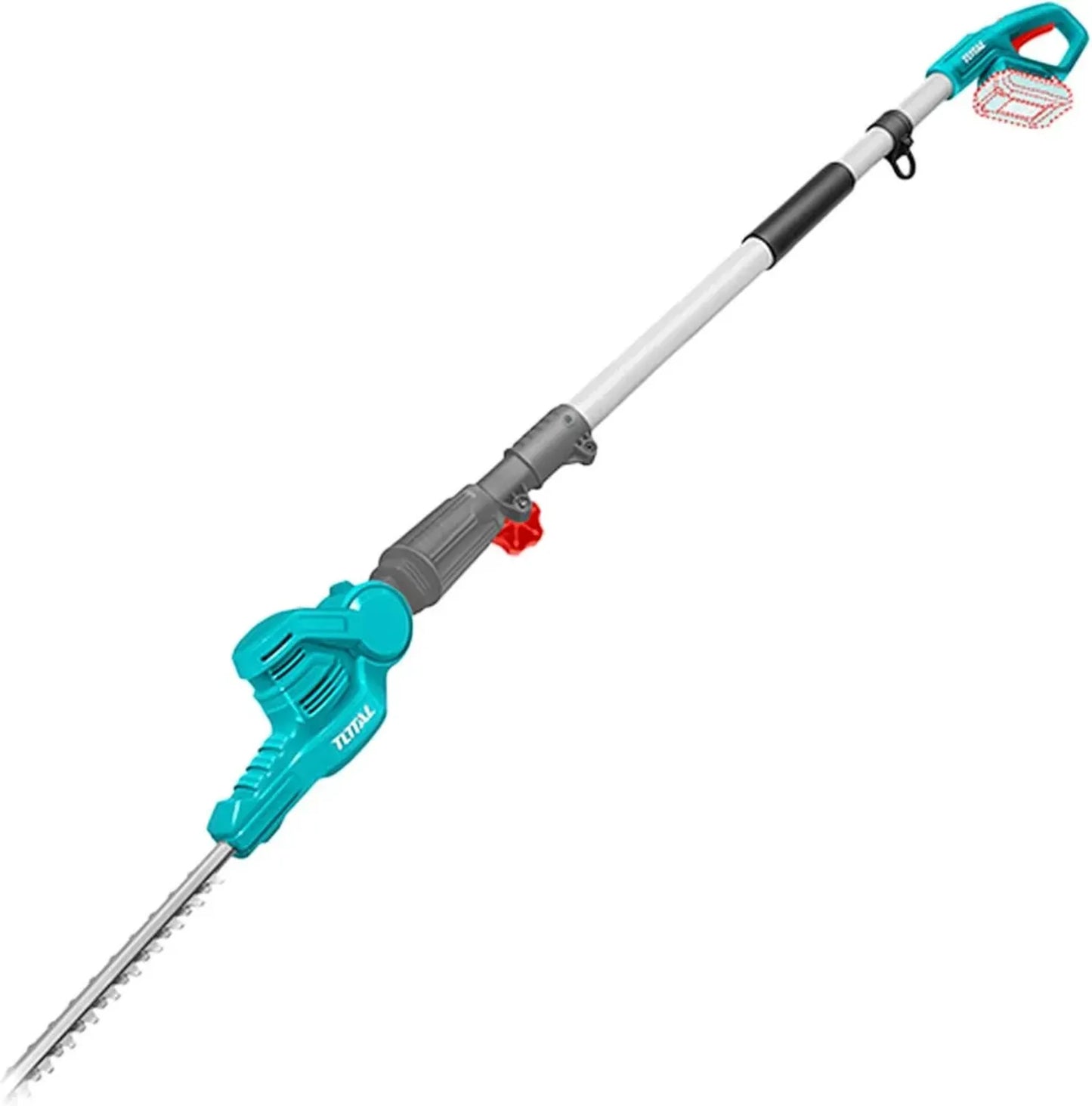 Taille-haie sur Perche 20V Total - Autonomie Longue, Léger et Pratique avec Tête Rotative et Barre Télescopique, Lames Précises de 460 mm, Portée jusqu'à 2,4 m