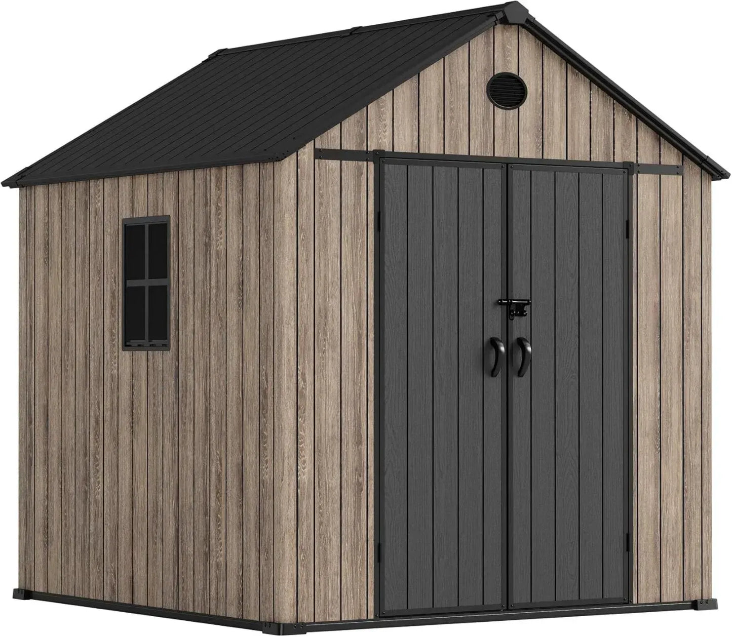 Abri de Jardin en Résine 5,02 m² avec Fenêtre Latérale et Double Porte - Résistant aux UV et Imperméable