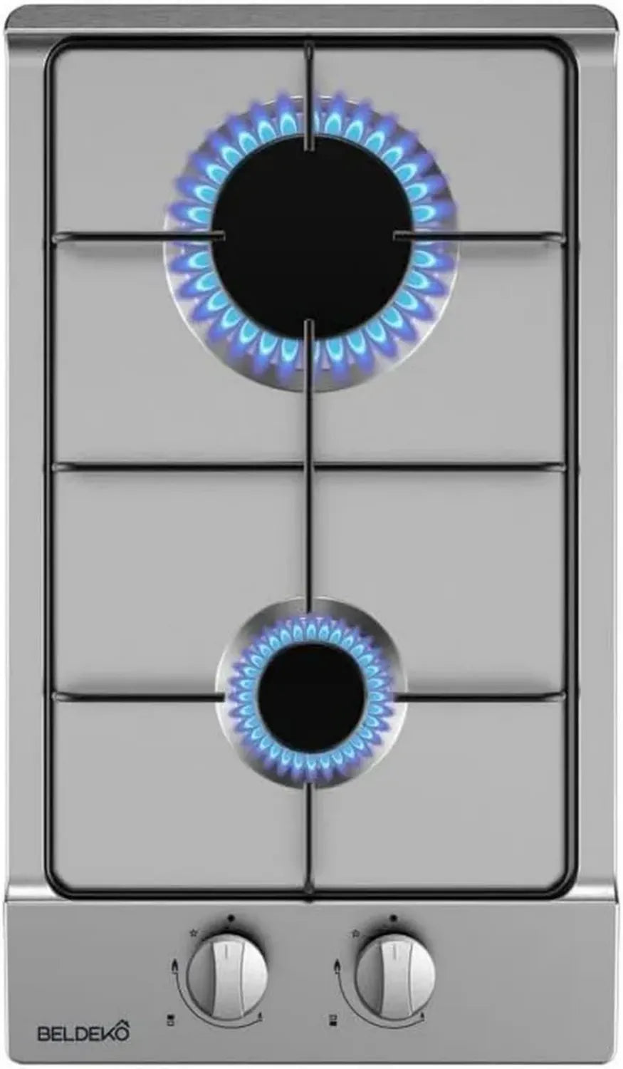 Plaque de cuisson à gaz 2 foyers en inox - 3000W - Compatible gaz de ville et bouteille