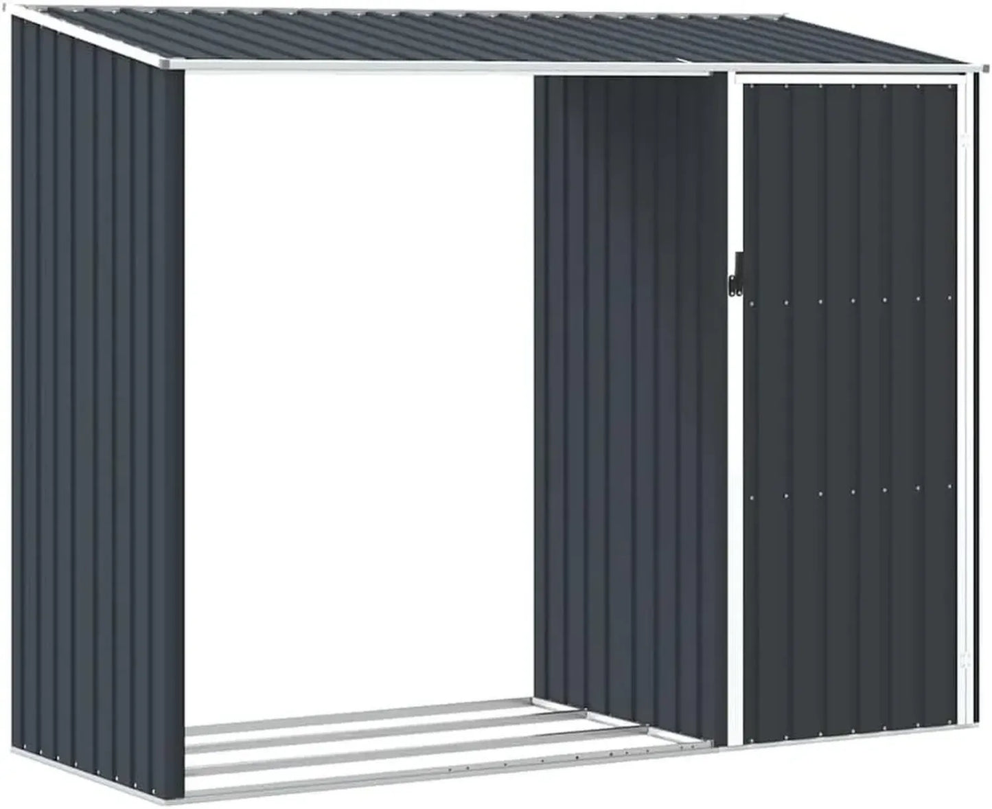 Cabanon de Jardin en Métal Anthracite 245x98x159 cm Acier Galvanisé