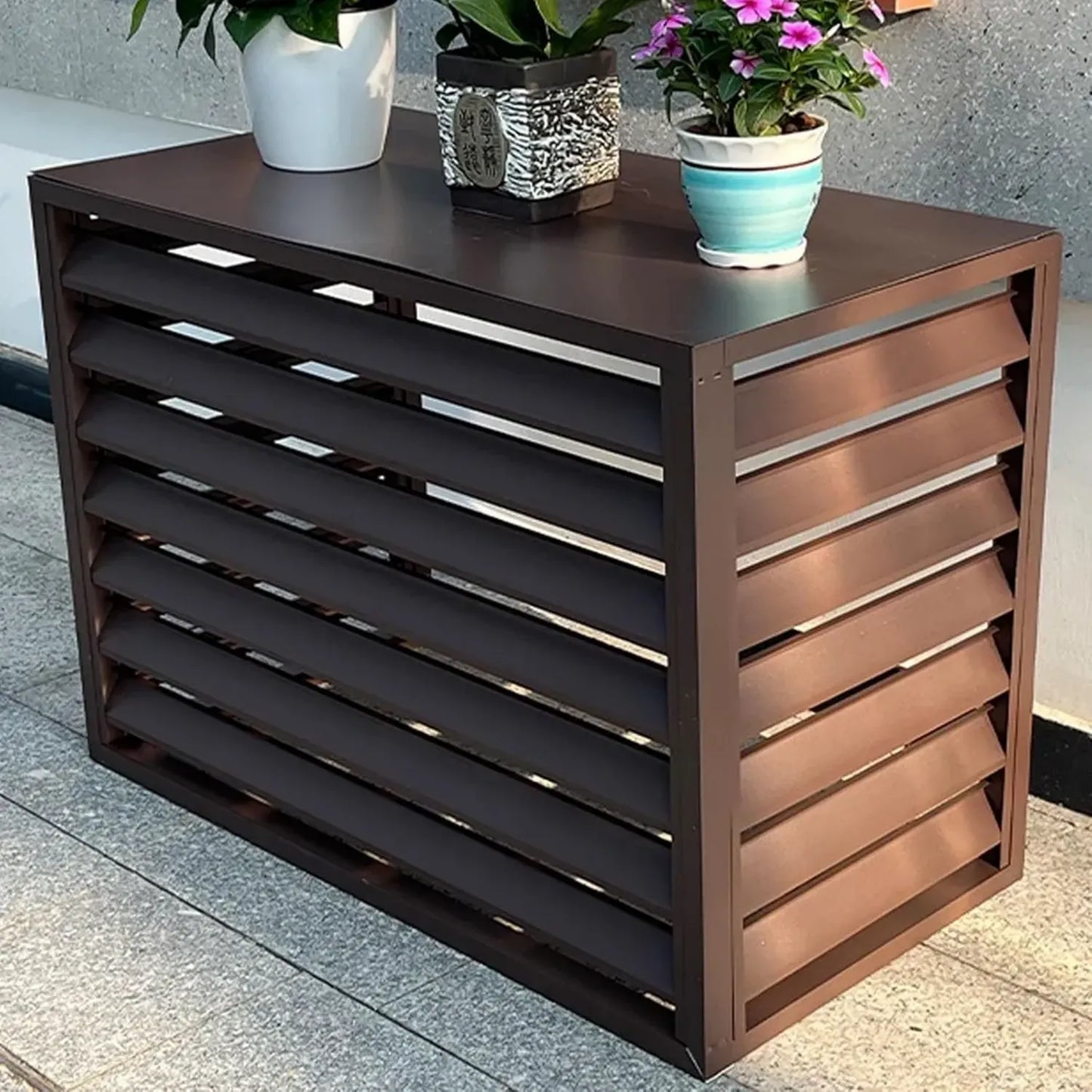 Coffret en aluminium pour climatiseur extérieur, isolation sonore et protection anti-poussière et eau