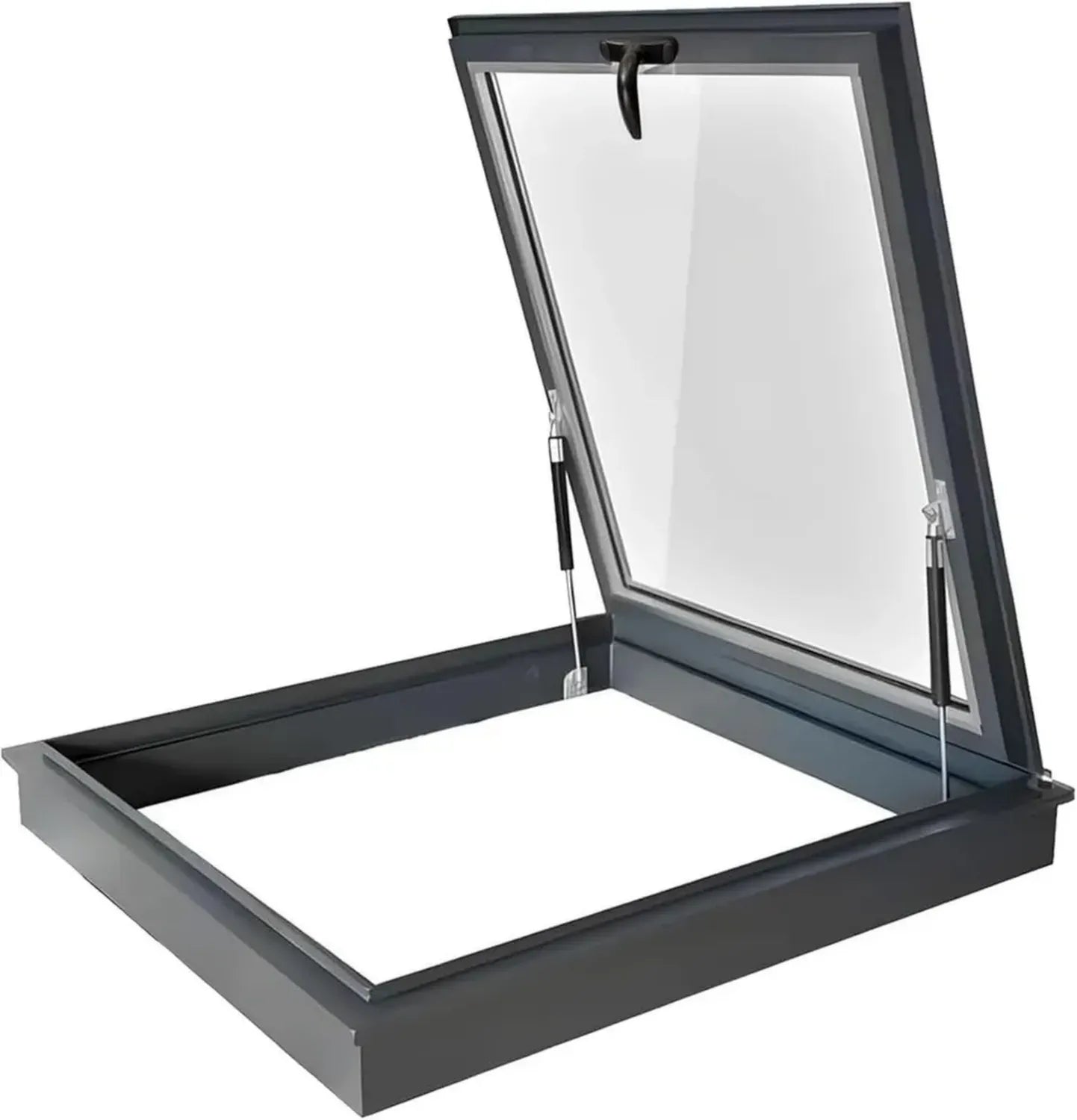 Fenêtre de toit plat en aluminium avec protection solaire personnalisée pour vérandas - Noir
