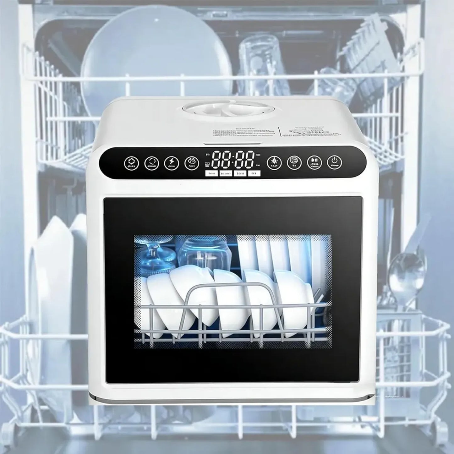 Lave-vaisselle Compact Automatique avec Séchage et Éclairage LED