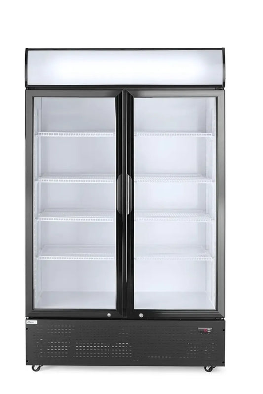 Armoire Réfrigérée Arktic 643L à Double Porte pour Boissons, Vitrine Verticale en Acier Prelaqué, 0-10°C, 220V