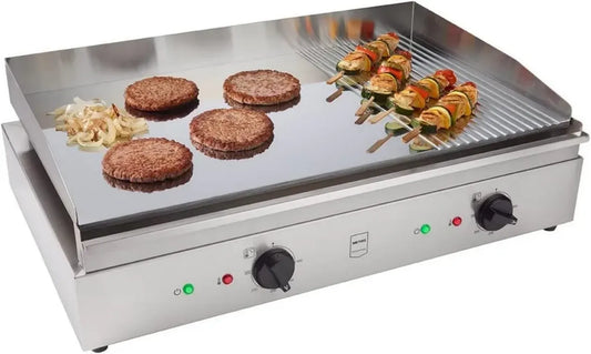 Plaque de Cuisson Électrique Inox 3500W, Température 50-300°C, Finition Chromée
