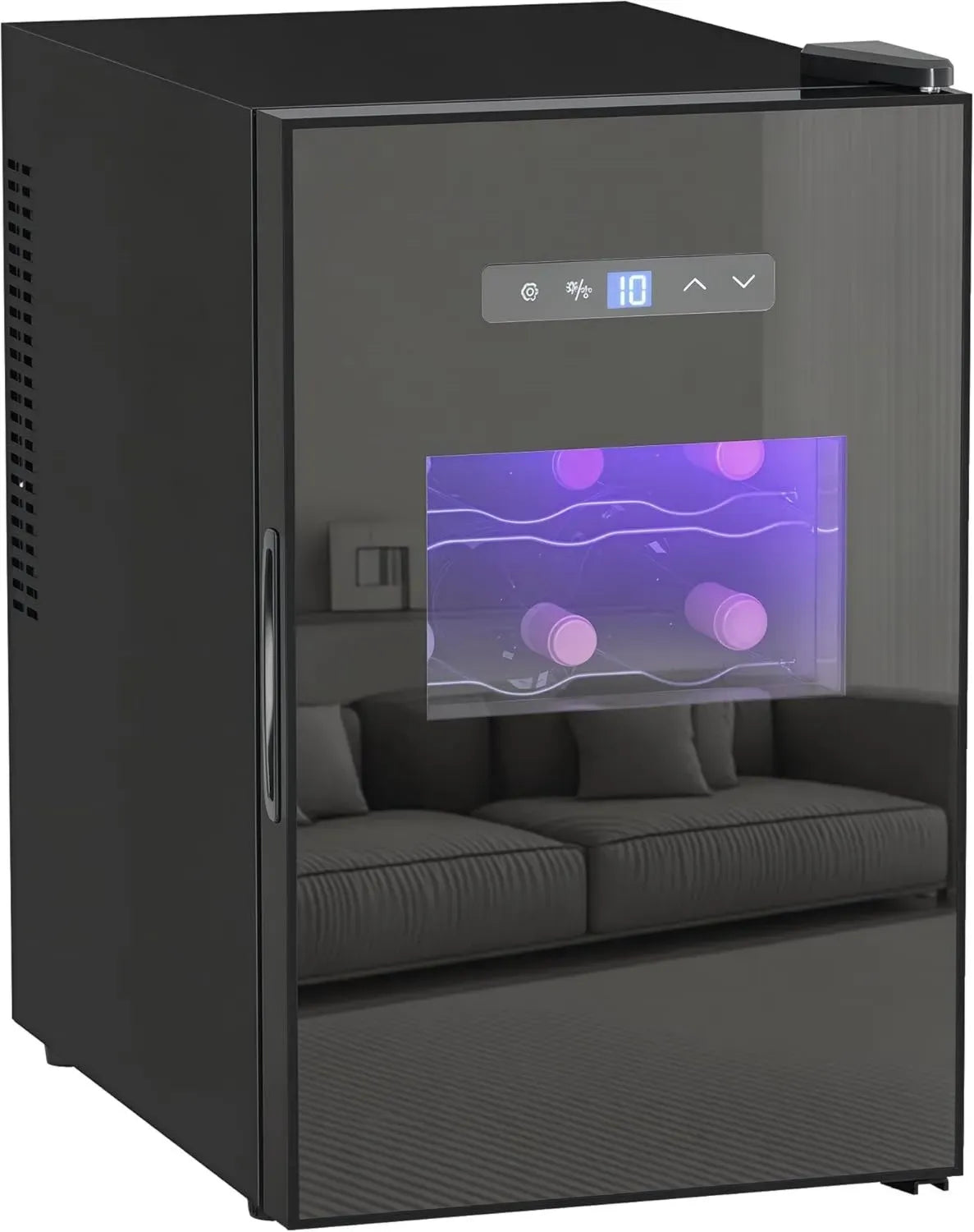 HOMCOM Cave à Vin 15 Bouteilles 39L - Réfrigérateur Silencieux avec Porte en Verre, Éclairage LED et Écran Tactile, Contrôle de Température 8-18°C, Noir