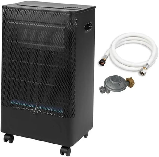 Chauffage à gaz Favex Praha - Brûleur Infrableu avec 3 niveaux - Inclus tuyau et détendeur - Pour intérieur jusqu'à 40 m²