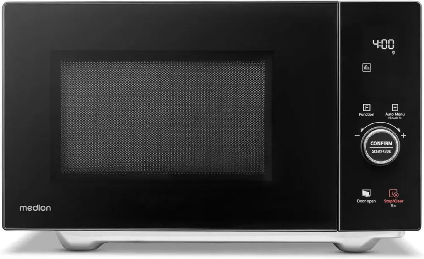 Four à micro-ondes combiné MEDION 25L, 900W, grille et chaleur tournante, inox/noir