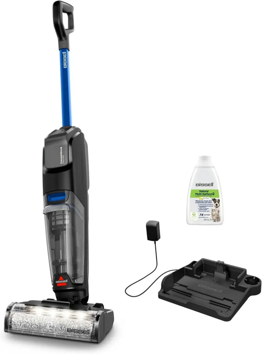 BISSELL CrossWave Multifonction Sans Fil, Aspirateur et Laveur, Technologie LED Anti-Poils, Nettoyage Multi-surfaces 185m², Modèle 4006N
