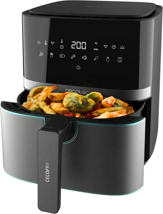 Friteuse à Air Chaud 5,5L Cecotec Cecofry InoxBlack Pro 5500 - 1600W, Santé Numérique, Inox