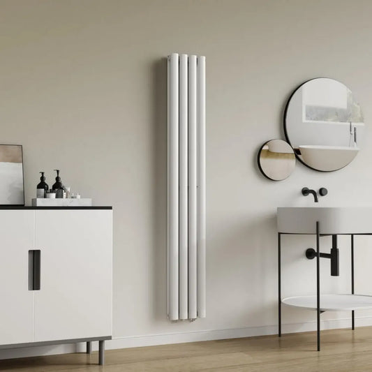 Radiateur Design Double Panneau Chauffage Central 812W, 160x24cm, Blanc