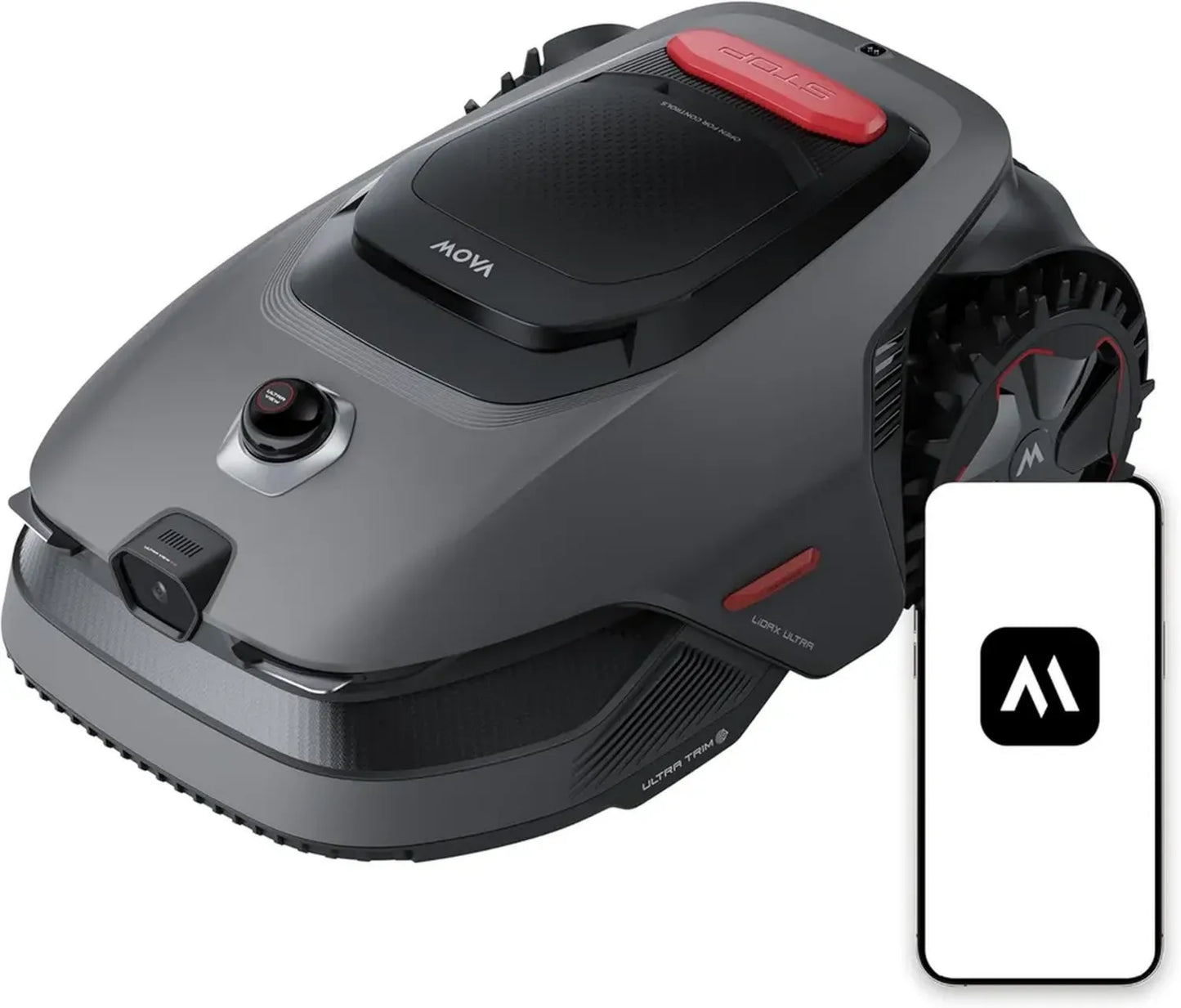 Robot tondeuse MOVA LiDAX Ultra 800 sans fil avec cartographie 3D LiDAR, idéal pour 800 m², sécurité animaux, coupe précise de 5 cm