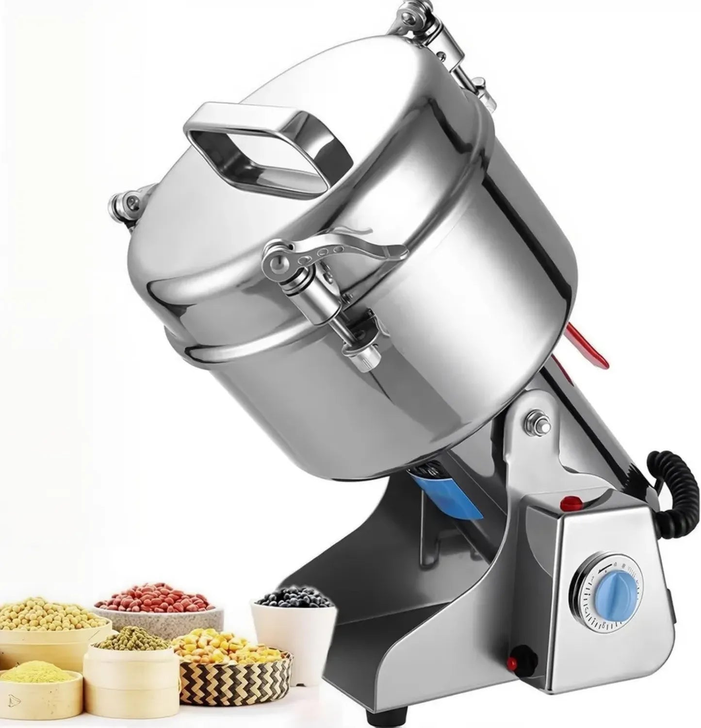 Moulin Électrique Multifonction 3500G, 5500W - Acier Inoxydable 304, Lames à 3 Couches, Design Oscillant 270° pour Épices et Noix