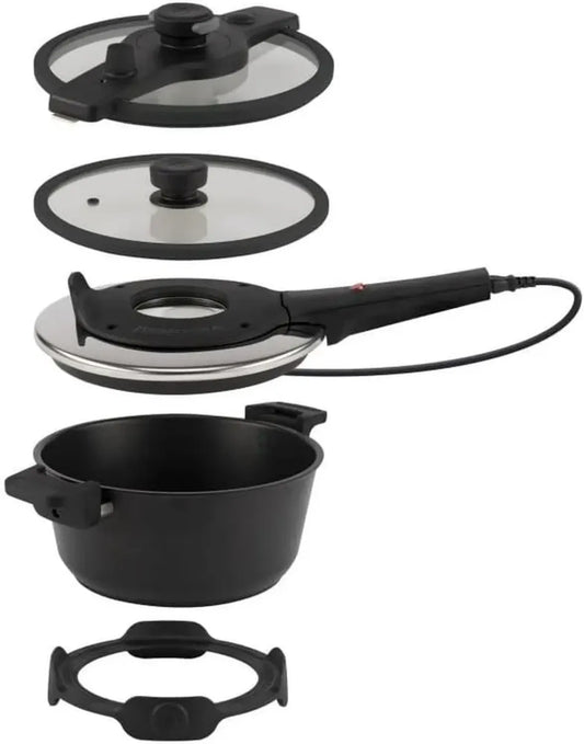 REMOSKA Tria T41/42 Cocotte Multifonction 3 en 1 pour Cuisson, Four et Ragoût 4,5L / 28cm / 610W Revêtement Antiadhésif