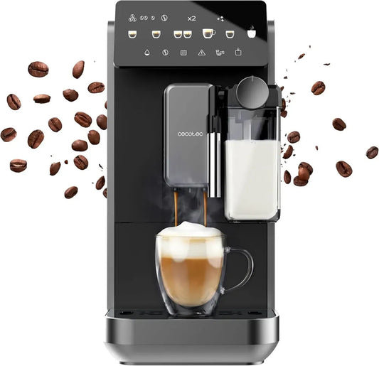 Cecotec Expresso Automatique 2230W, 19 Bars - Crema et Lungo, 7 Boissons, Écran Tactile, Mouture Précise, Réservoir 2L