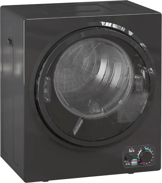 HOMCOM Sèche-linge Électrique Portable 850W, 4kg, Inox, 4 Modes, 2 Températures, Murale, Noir