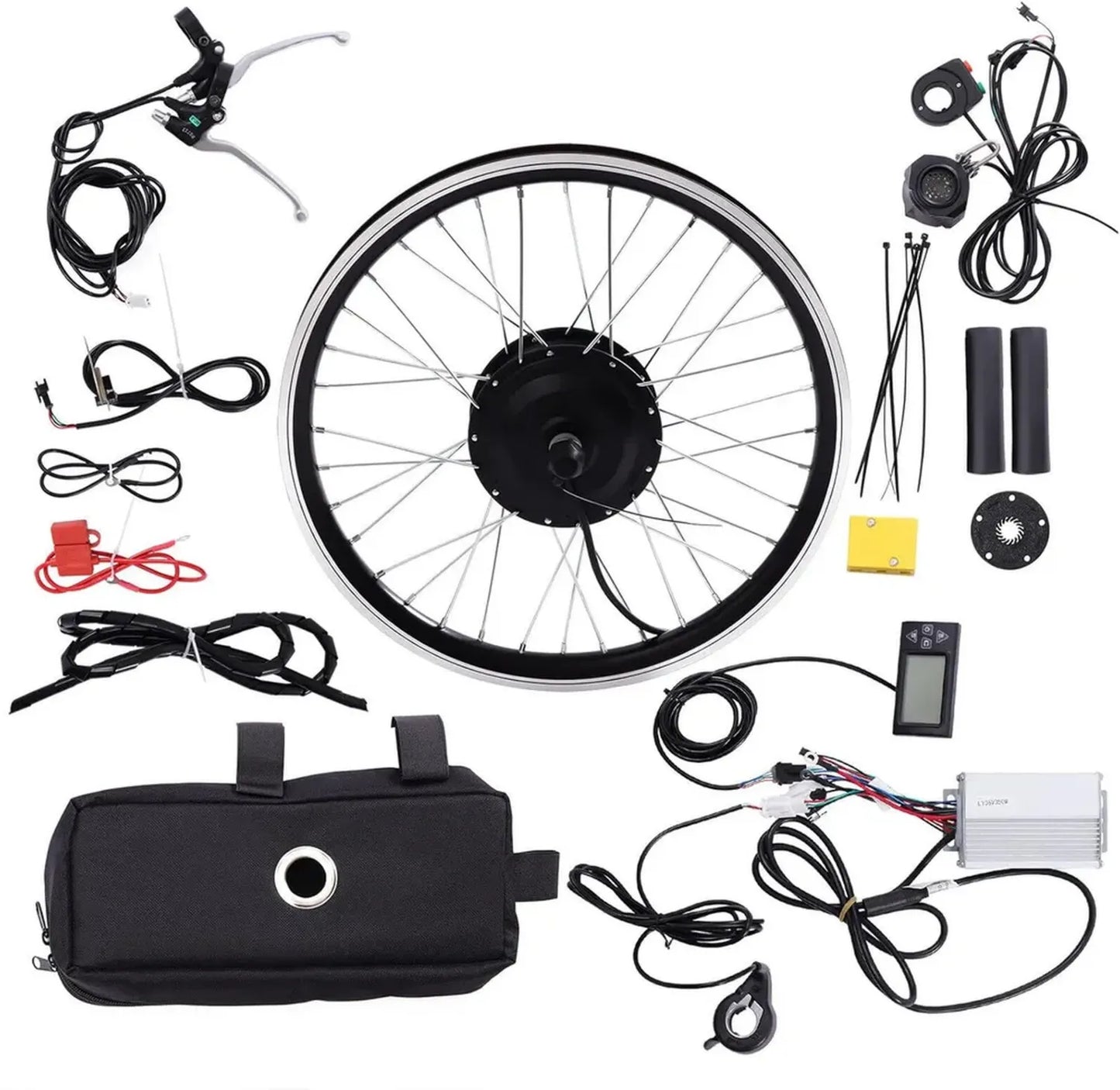 Kit de Conversion Vélo Électrique 20' 350W avec Écran LCD, Vitesse 28 km/h