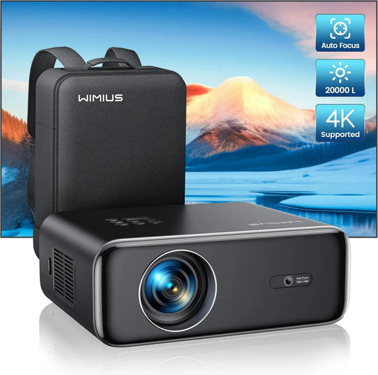 Projecteur WiFi 4K UHD 35000 Lumens, WiMiUS Bluetooth Portable Cinéma Maison