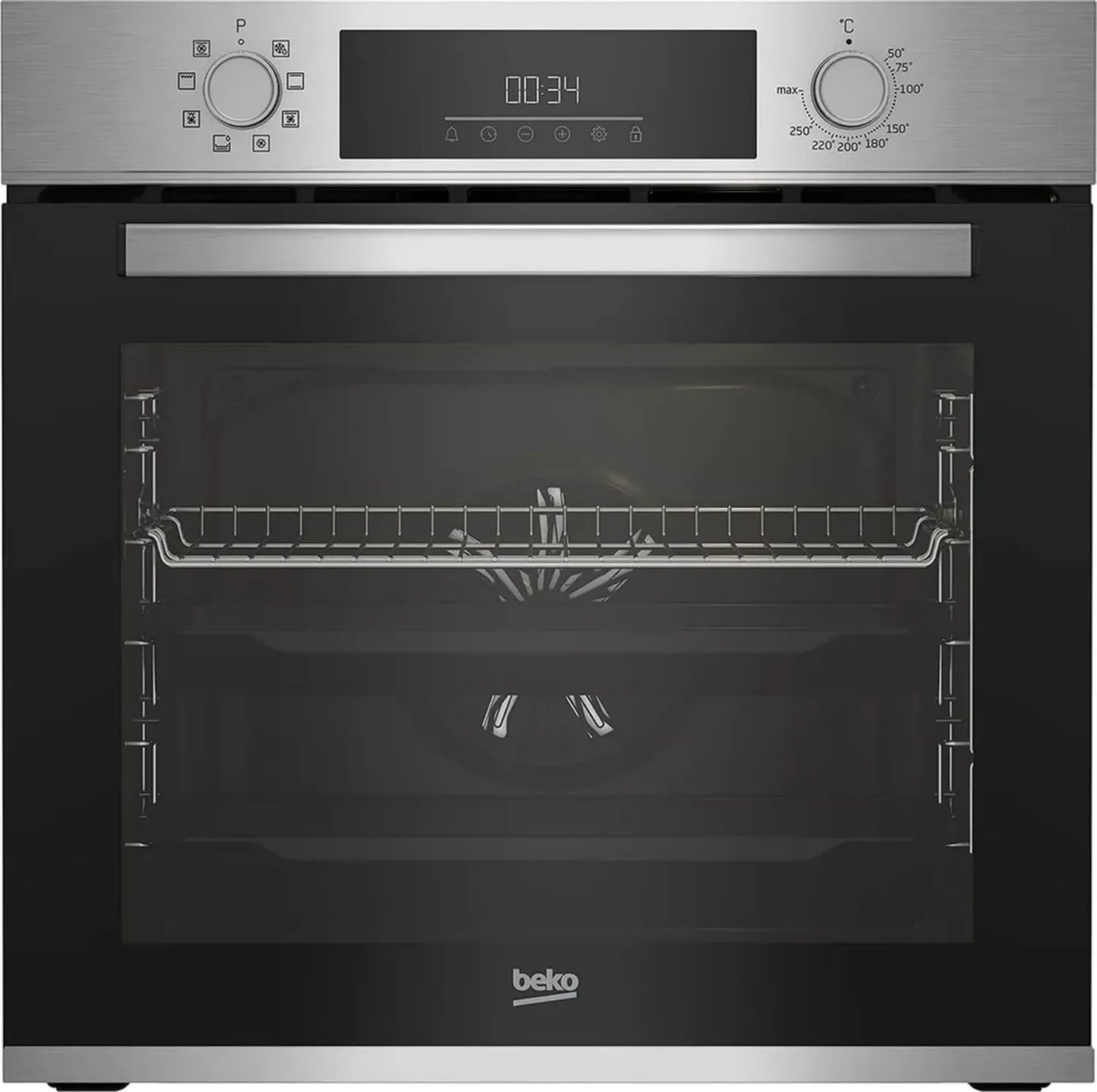 Beko Four Encastrable 72L - 8 Programmes, Écran LED, Porte Solide, 59,5x59,4x56,7 cm, Noir, A+