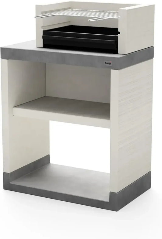 Barbecue en Béton pour Charbon - Modèle Plan 1 - Grande Surface 78x47x113 cm