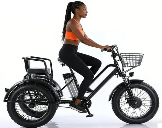 Tricycle Électrique Adulte 500W Pliable, Pneus Larges, Batterie 48V