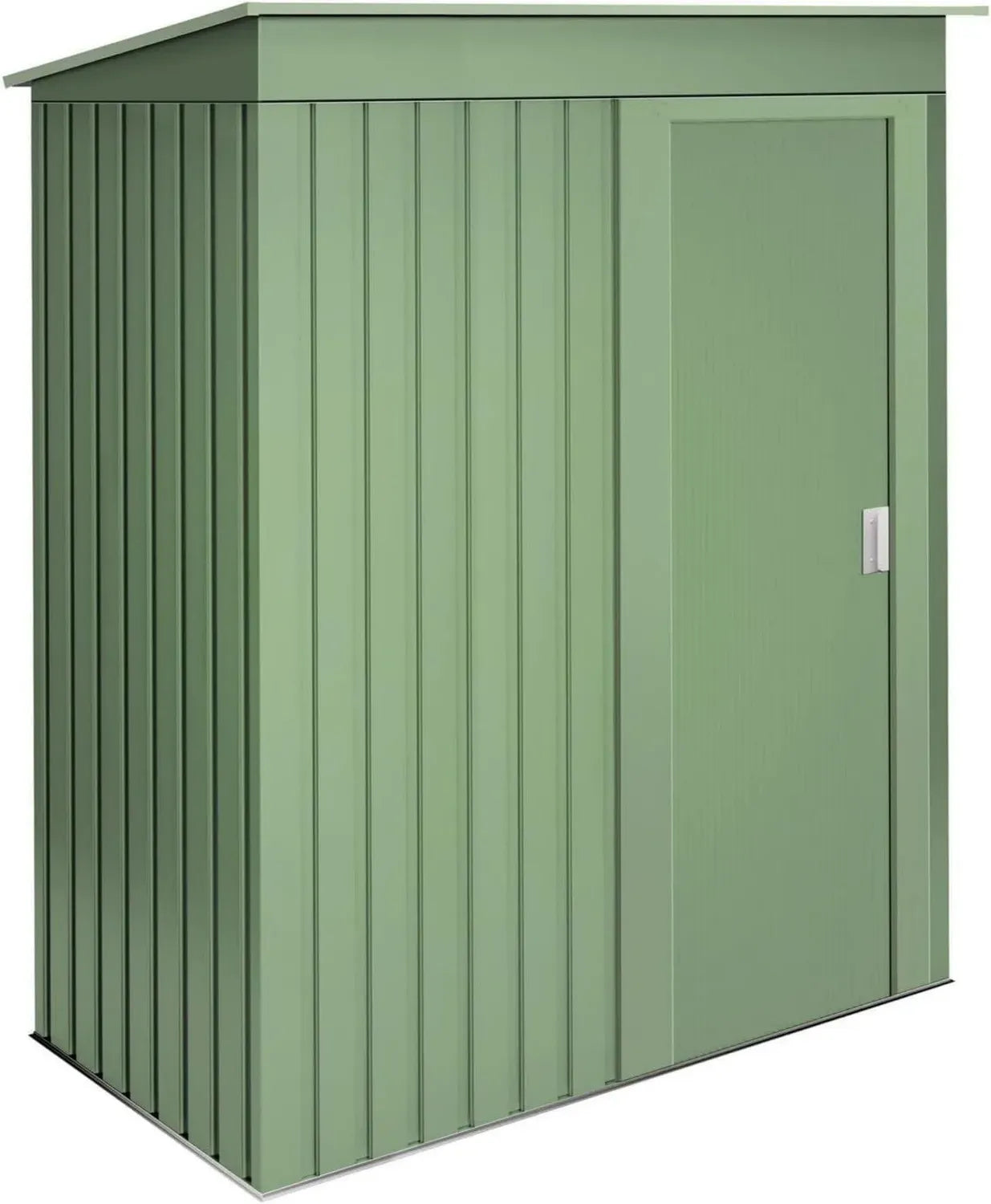 Abri de Jardin Métallique 1,39m² Vert avec Porte Coulissante et Toit Inclinée 86x162x181cm