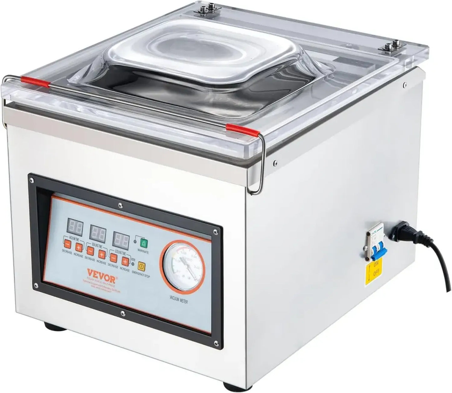 VEVOR Machine d'emballage sous vide à chambre 320W compacte pour aliments humides et viandes, usage domestique et commercial