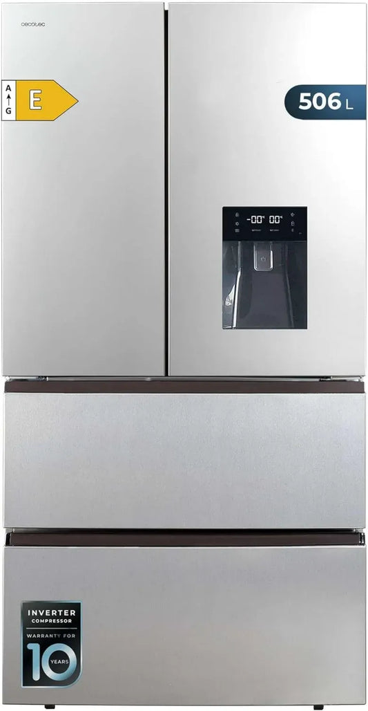 Réfrigérateur Double Porte Inox 510L avec Distributeur d'Eau - Bolero CoolMarket FD 510 WD