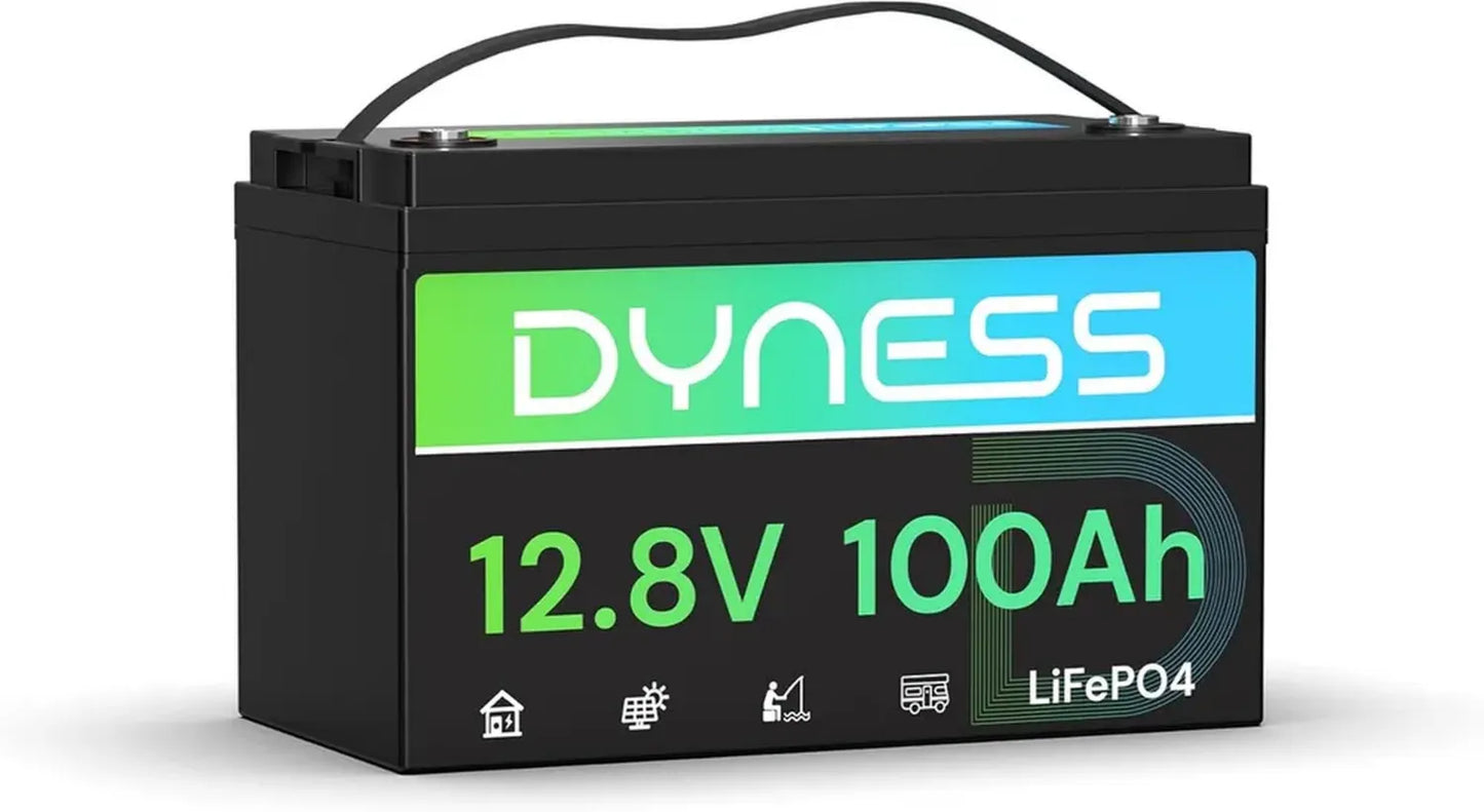 Batterie LiFePO4 12V 100Ah avec BMS 100A, Jusqu'à 15000 Cycles, pour Camping-Car, Systèmes Solaires, et Secours