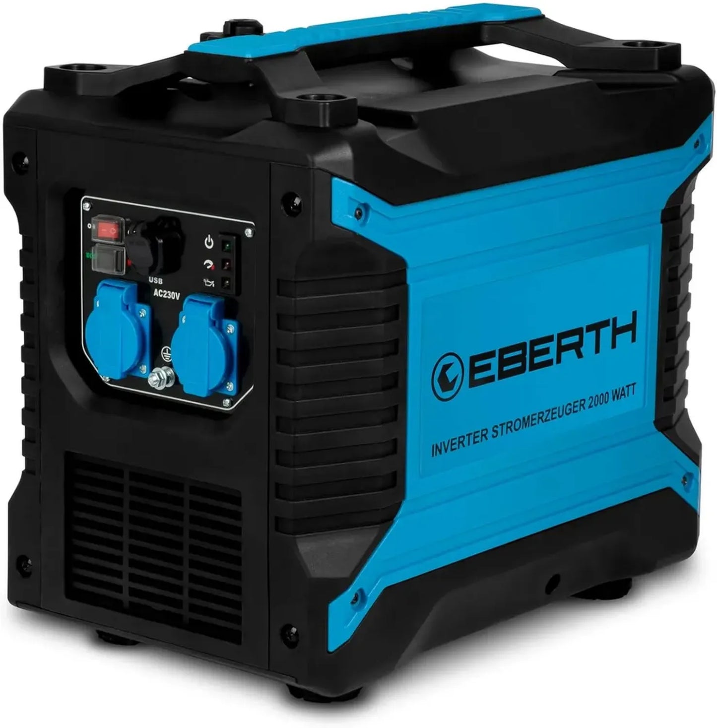 Générateur Inverter Silencieux 2000 W EBERTH, Essence, 3 CV, 4 Temps, Prises 230V et USB, Courant Stable