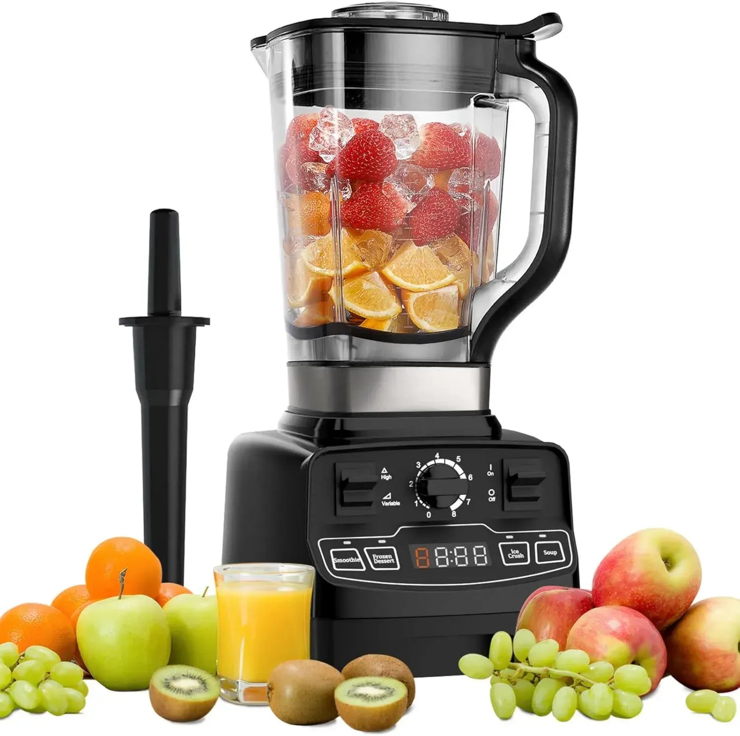 Mixeur Blender Puissant 2000W avec Nettoyage Automatique, 2L Sans BPA, 4 Programmes et 8 Vitesses pour Smoothies