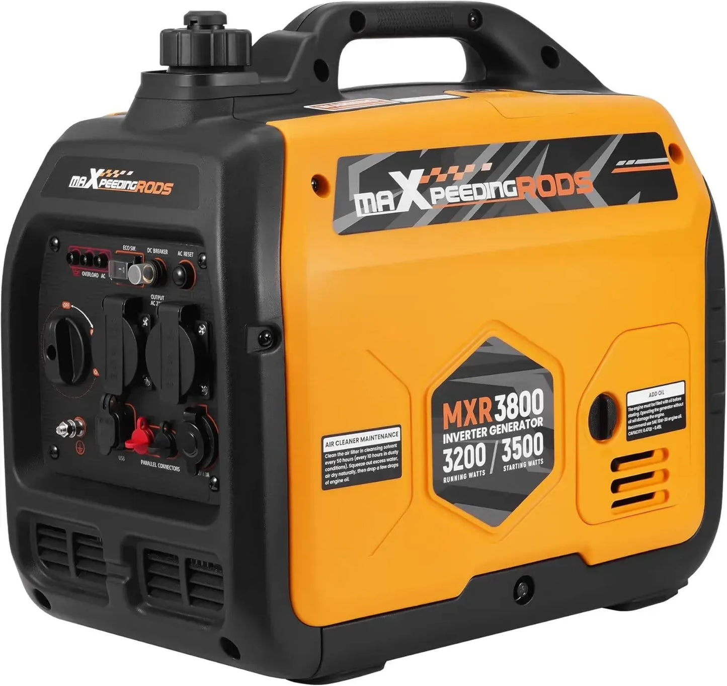 Générateur Inverter 3500W Silencieux 4 Temps avec USB et Prises 230V pour Caravanes, Jardin, Camping