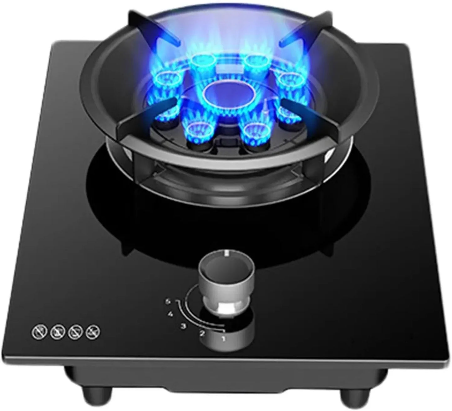 Plaque de Cuisson à Gaz Portable, Brûleur Puissant 5,2 kW avec Support en Fonte, Verre Trempé, Pour Cuisine LPG