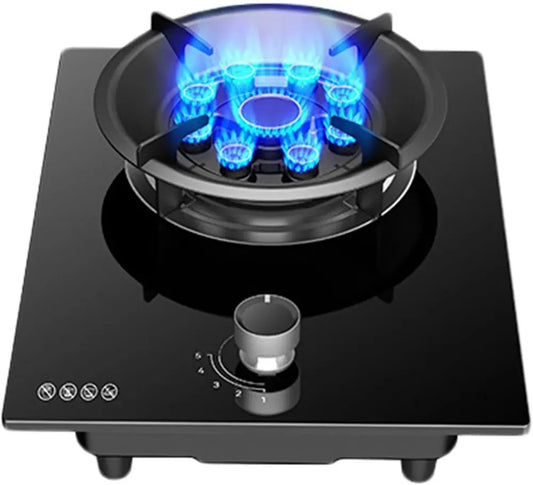 Plaque de Cuisson à Gaz Portable, Brûleur Puissant 5,2 kW avec Support en Fonte, Verre Trempé, Pour Cuisine LPG