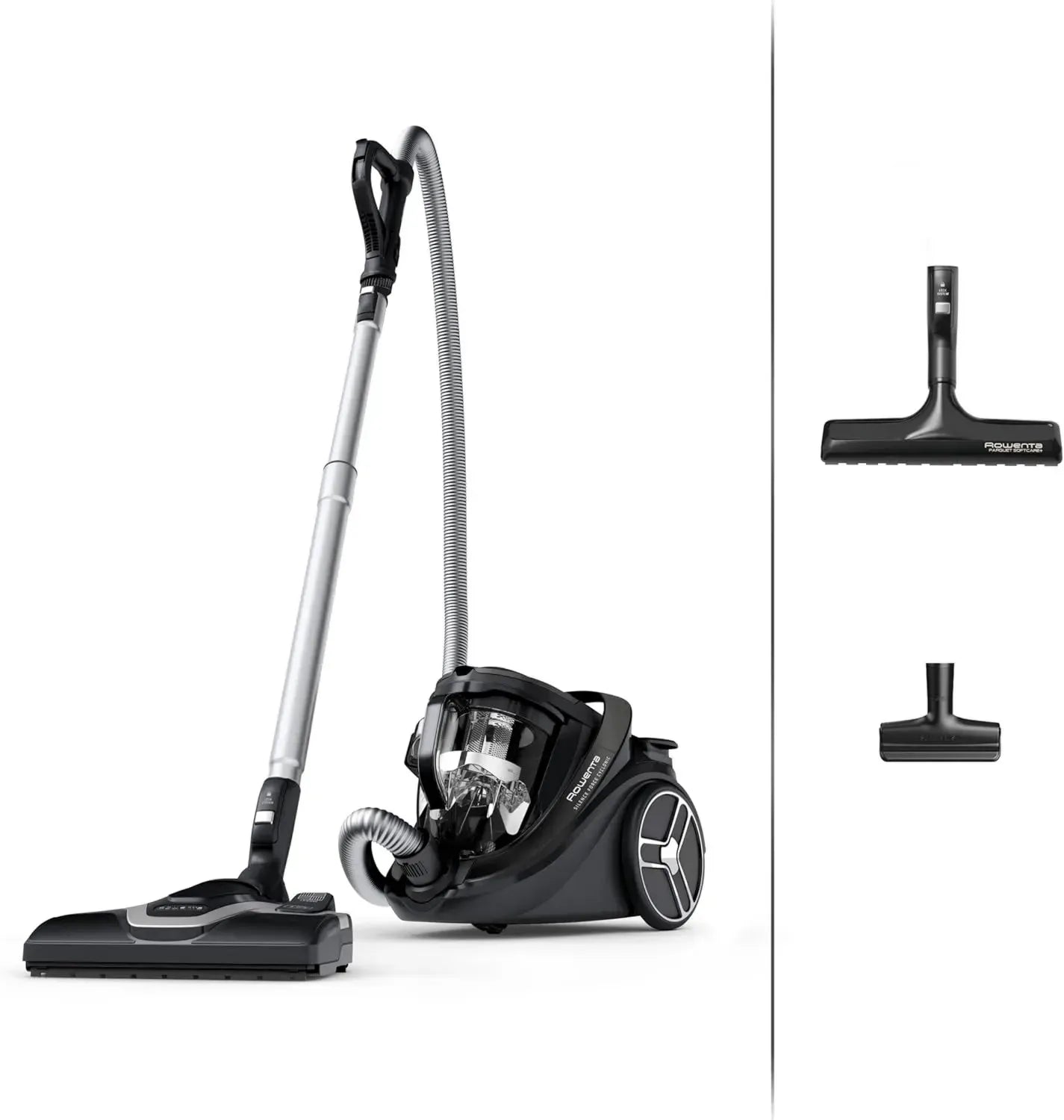 Aspirateur Rowenta Sans Sac, Silencieux 59 dB, Écoénergétique, Filtration Haute Performance, Portée 12m, Fabriqué en France