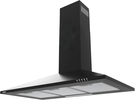 Hotte Murale CIARRA 90cm 370 m³/h - Éclairage LED - 3 Vitesses - Noir - Classe A
