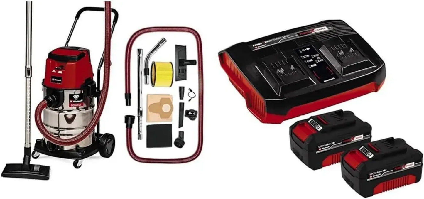 Aspirateur Sans Fil Einhell TP-VC 36/30 S Auto-Solo, 36V, avec Fonction Auto-Start et Twincharger