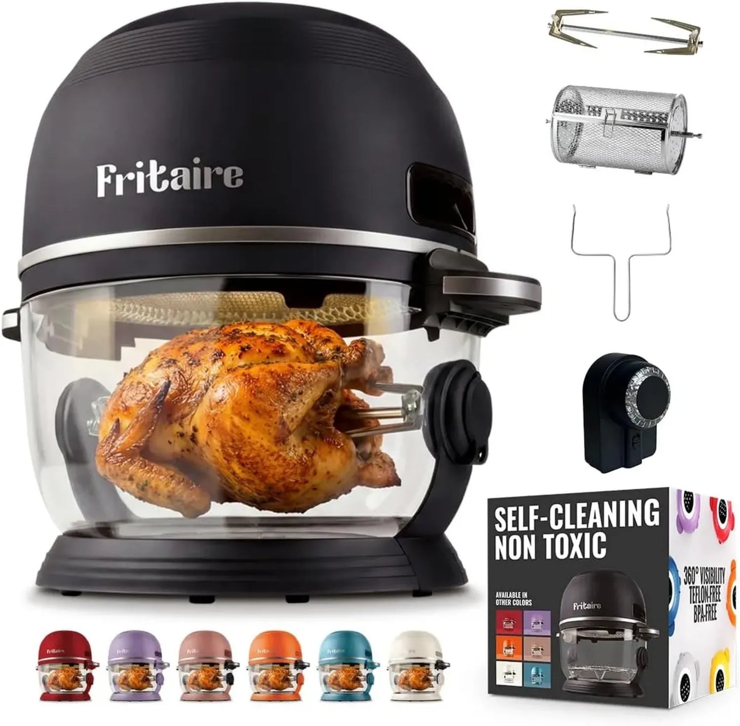 Friteuse à Air Autonettoyante 4,8 L avec Convection Vortex Whirlwind - Noir