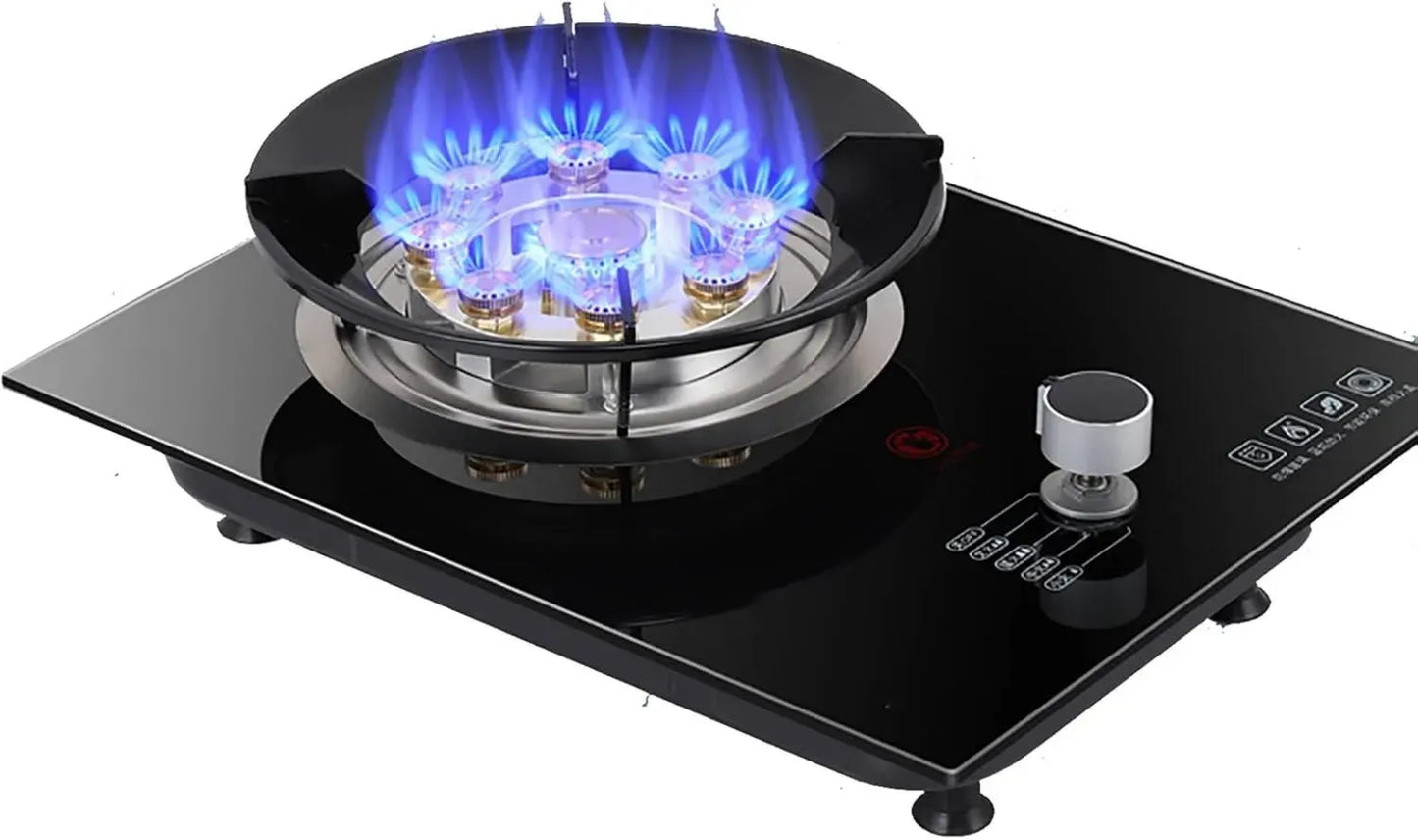 Plaque de cuisson à gaz 33 cm, brûleur en fonte 5,2 kW, verre trempé, nettoyage facile, encastrable