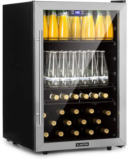 Klarstein Réfrigérateur Compact 147L pour Chambre et Bureau, Silencieux avec Étagères Ajustables, Mini Bar pour Boissons, Vin, et Bières